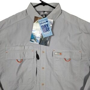 Lafuma Hiking Shirt Mens‎ XL Gray NEW Dry Way Technical Long Sleeve Button Up